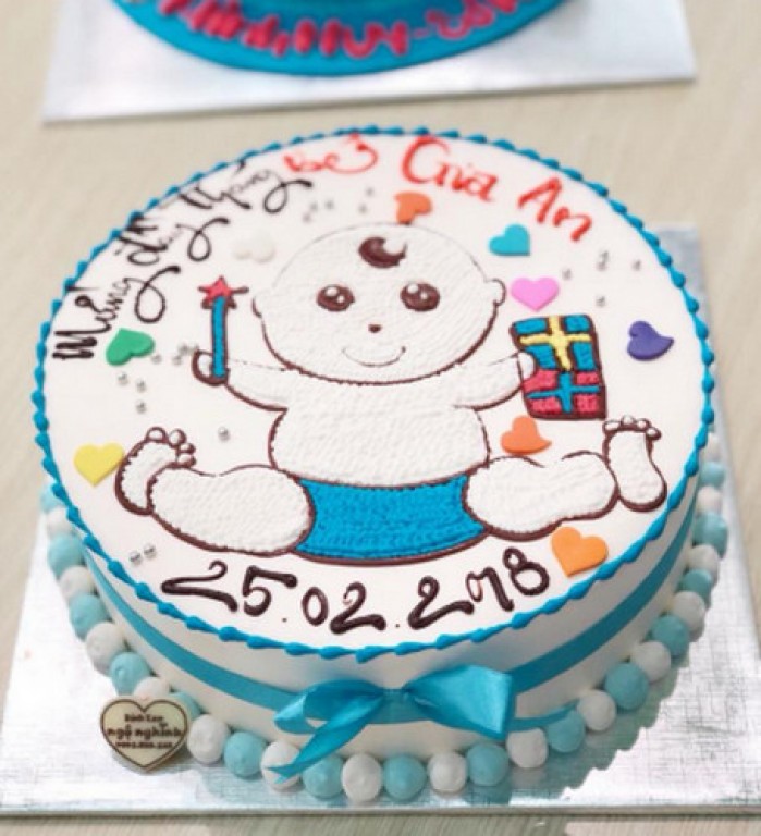 
			✓ Những mẫu bánh kem mừng đầy tháng đẹp dành cho bé Trai, bé Gái
		